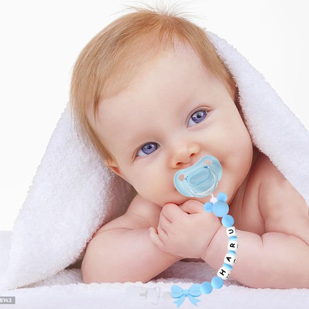 Personalized Baby Girl Pacifier Clips with Name - for Nursery & Travel