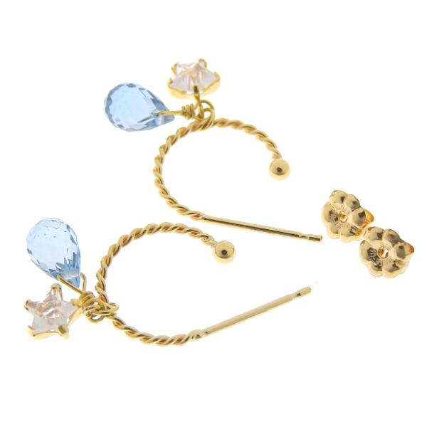 18K Gold Clear Stone Dangle Earrings for Women - Elegant Crystal Drop Earrings for Party, Wedding & Evening Wear
