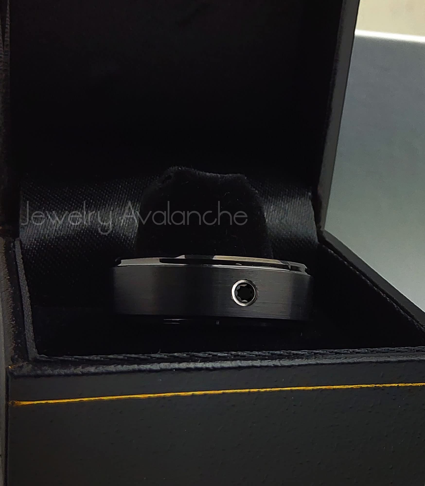 0.05ctw Black Diamond Tungsten Ring for Men - 8mm Comfort Fit Black Tungsten Carbide Wedding Band, Anniversary Jewelry Gift - Perfect for Weddings, Engagements & Special Occasions
