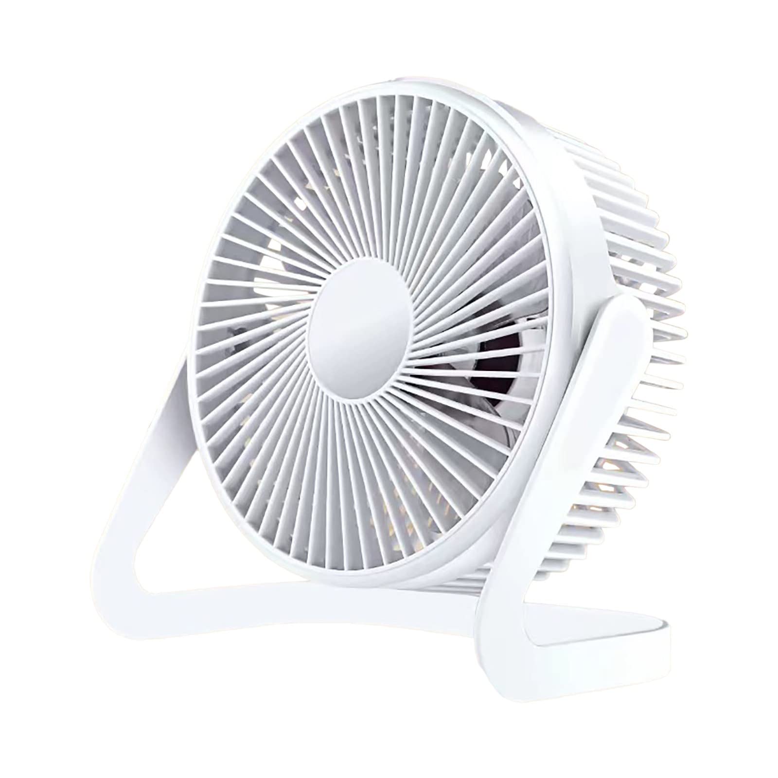 JANWEHIT Small USB Portable Personal Mini Desk Fan - 360° Rotating Quiet Cooling Fan for Home, Office, Bedroom, Dorm | Indoor & Outdoor Use | Perfect for Work, Study & Travel (White)