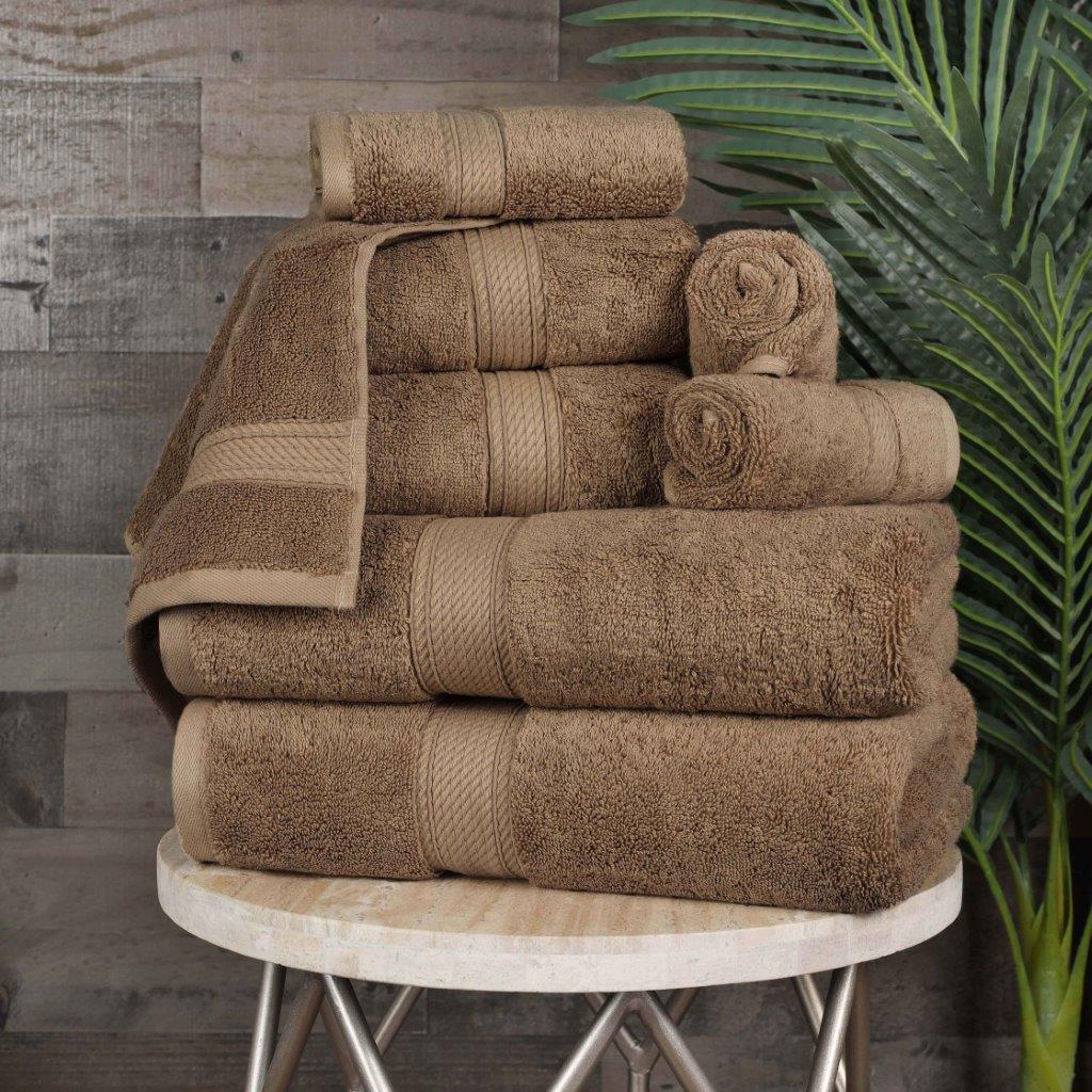 Premium 8-Piece Egyptian Cotton Towel Set - Ultra Soft, Heavyweight & Plush for Bath, Spa & Luxury Home Decor