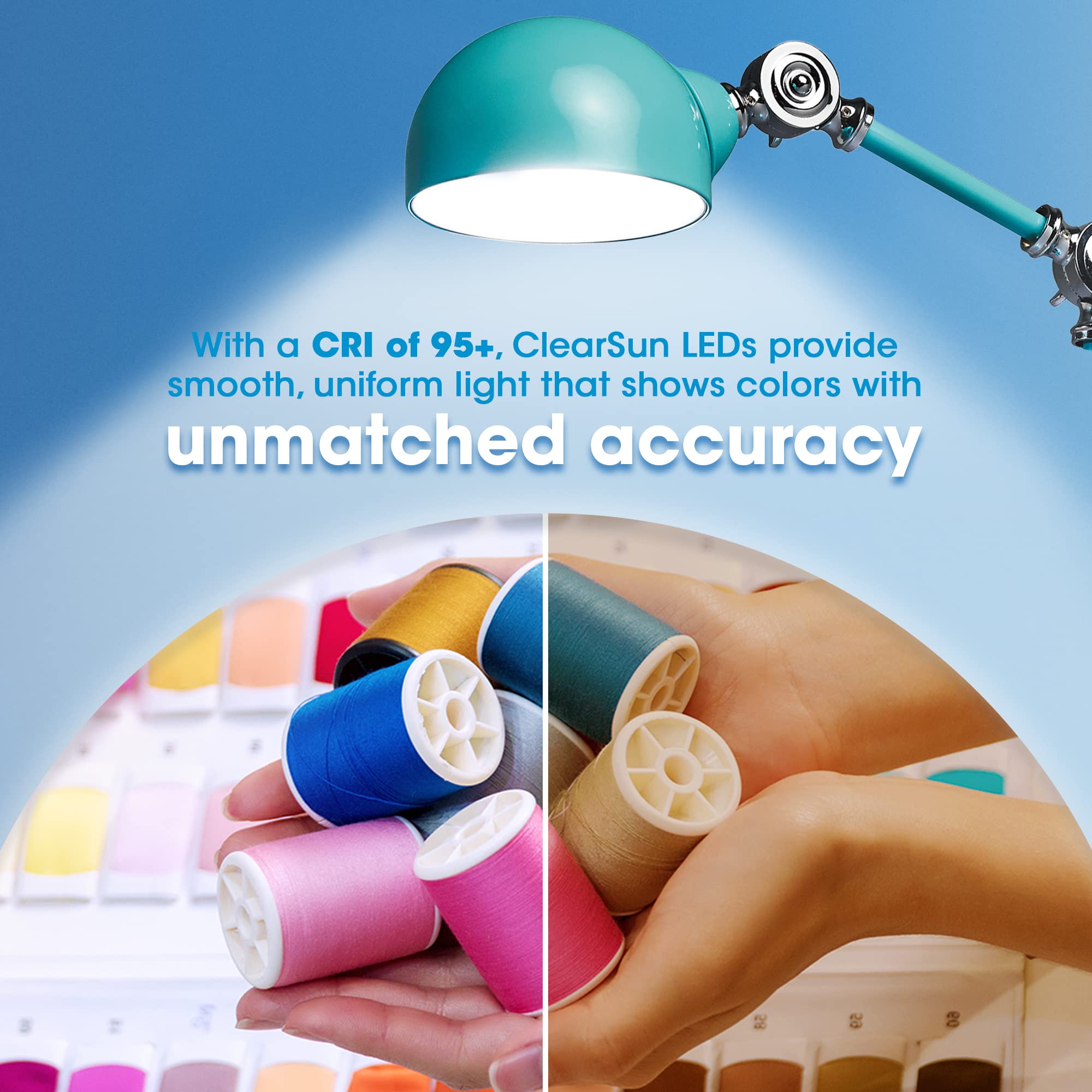 OttLite Revive LED Desk Lamp with ClearSun LED Technology - 3 Brightness Levels, Touch Controls, USB Charging Port & Adjustable Arms | Perfect for Reading, Studying, Home Office & Crafting (Turquoise)