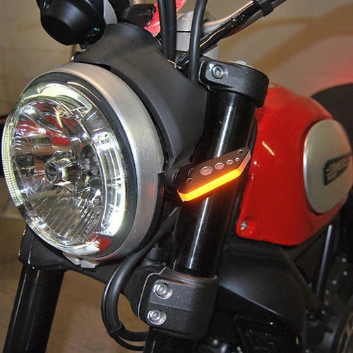 Ducati Scrambler Front Turn Signals LED Lights - Compatible with 2015-2022 Models - High Visibility Motorcycle Indicators for Day & Night Riding
