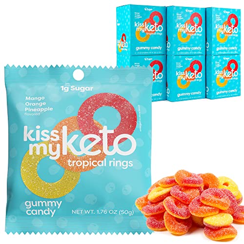 Keto Gummy Rings - Low Carb Vegan Candy Snack Pack for Diet & Fitness (36-Pack)