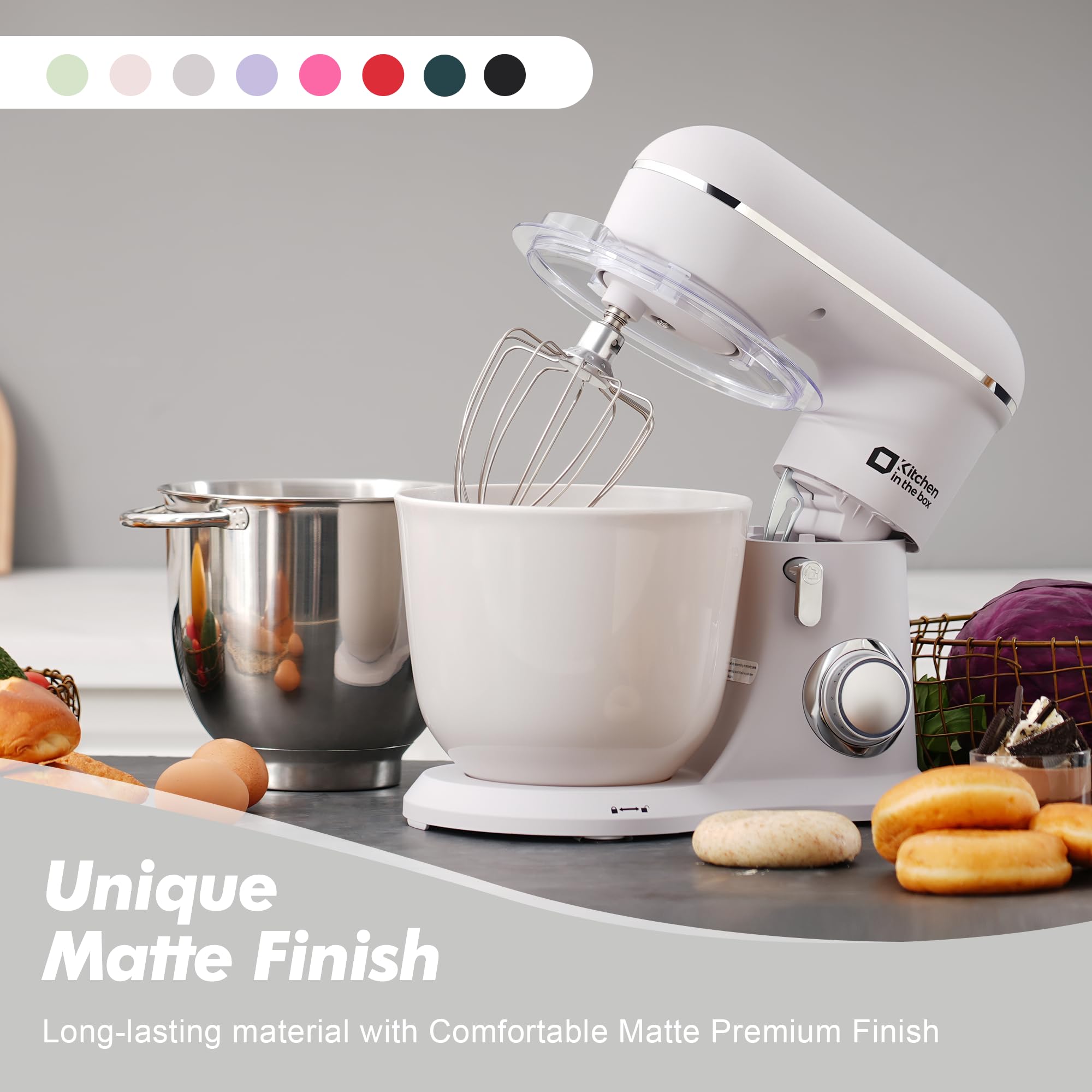 4.5QT Stand Mixer with 5QT Bowl - 10 Speed Electric Kitchen Mixer for Baking & Cooking (Frost White)
