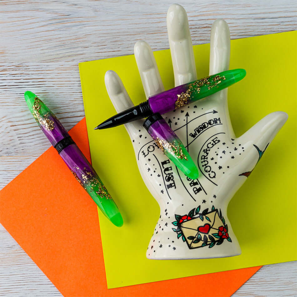 Benu Briolette Rollerball Pen - Glow in The Dark Neon Ink, Smooth Writing for Office, School & Journaling - Perfect Gift for Writers & Students