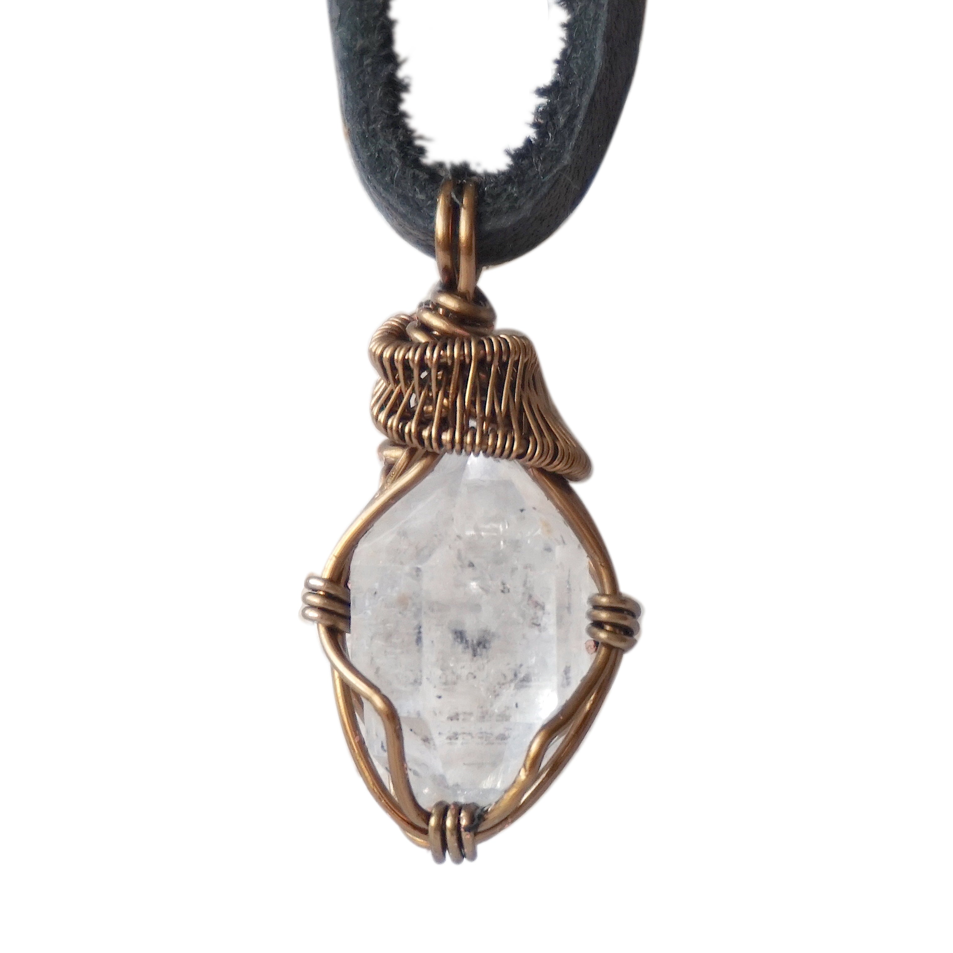Men's Herkimer Diamond Pendant in Antique Bronze - Elegant Necklace for Gifts, Weddings & Special Occasions