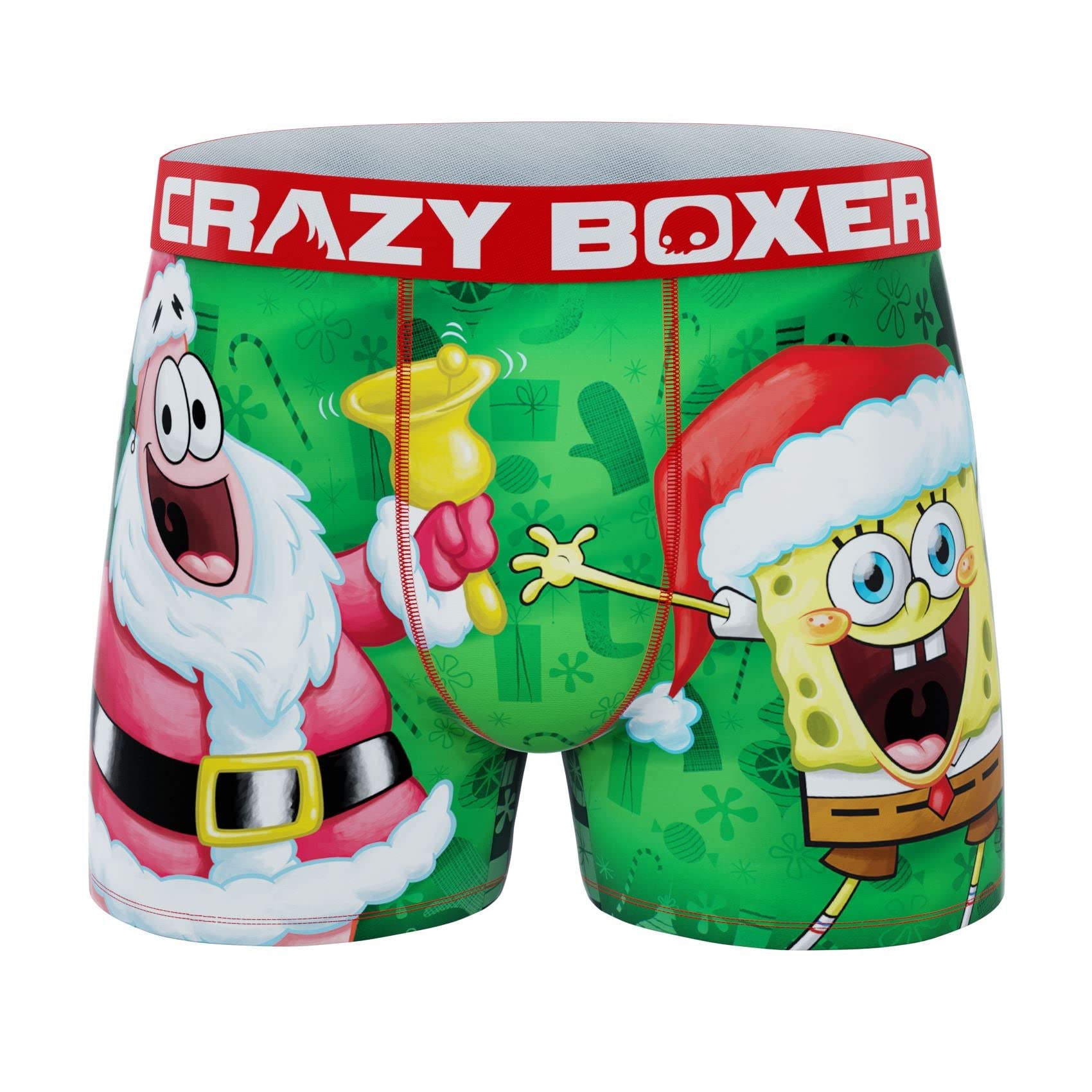 SpongeBob SquarePants Holiday Themed Men's Boxer Briefs - Soft Cotton Underwear for Christmas & Festive Season - Perfect Gift for Fans & Comfortable Daily Wear