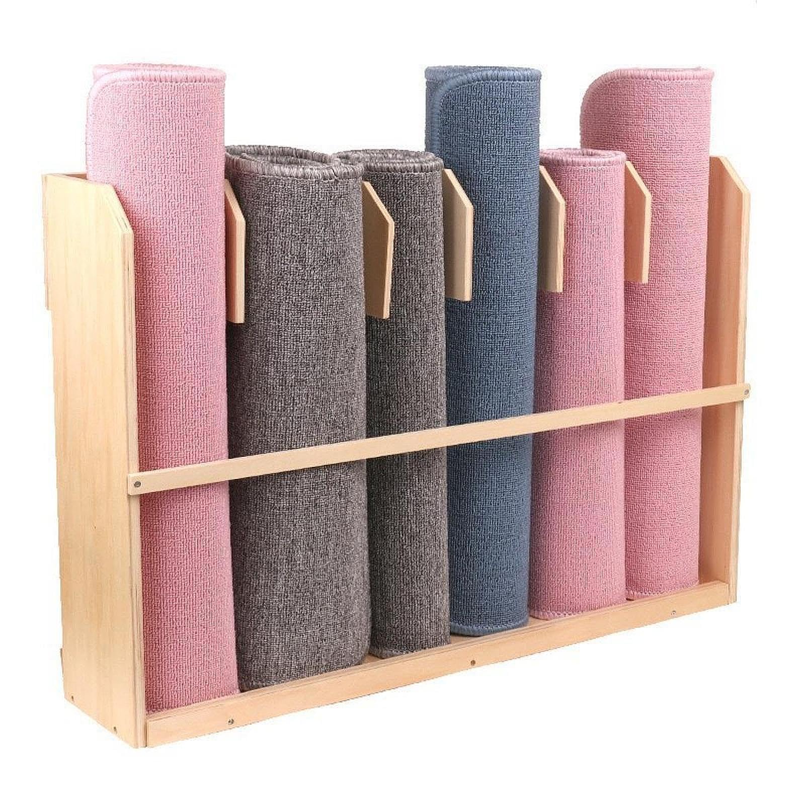 Harayaa Kids' Work Rug Organizer - Toy Storage Rack & Carpet Stand for Playroom, Montessori Classroom, or Home Organization - Practical Children's Shelf for Toys & Learning Mats