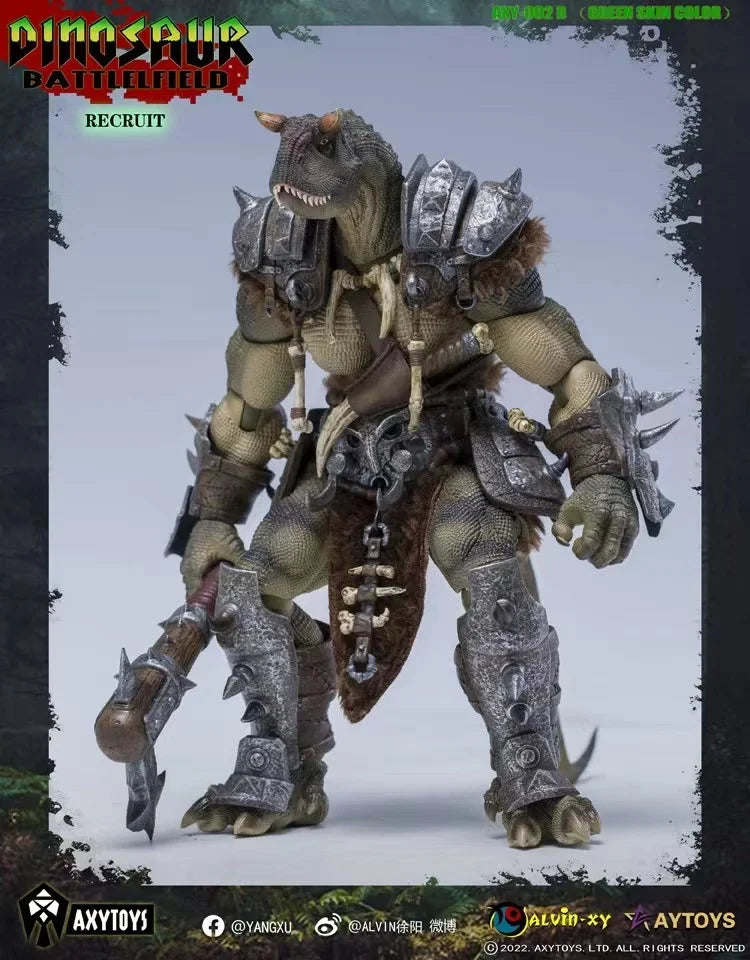 AxyToys 1/12 Scale 7.87 Inch Dinosaur Action Figure - Carnotaurus Warrior Veteran Soldier for Collectors | Battlefield Scenes, Diorama Displays & Toy Photography