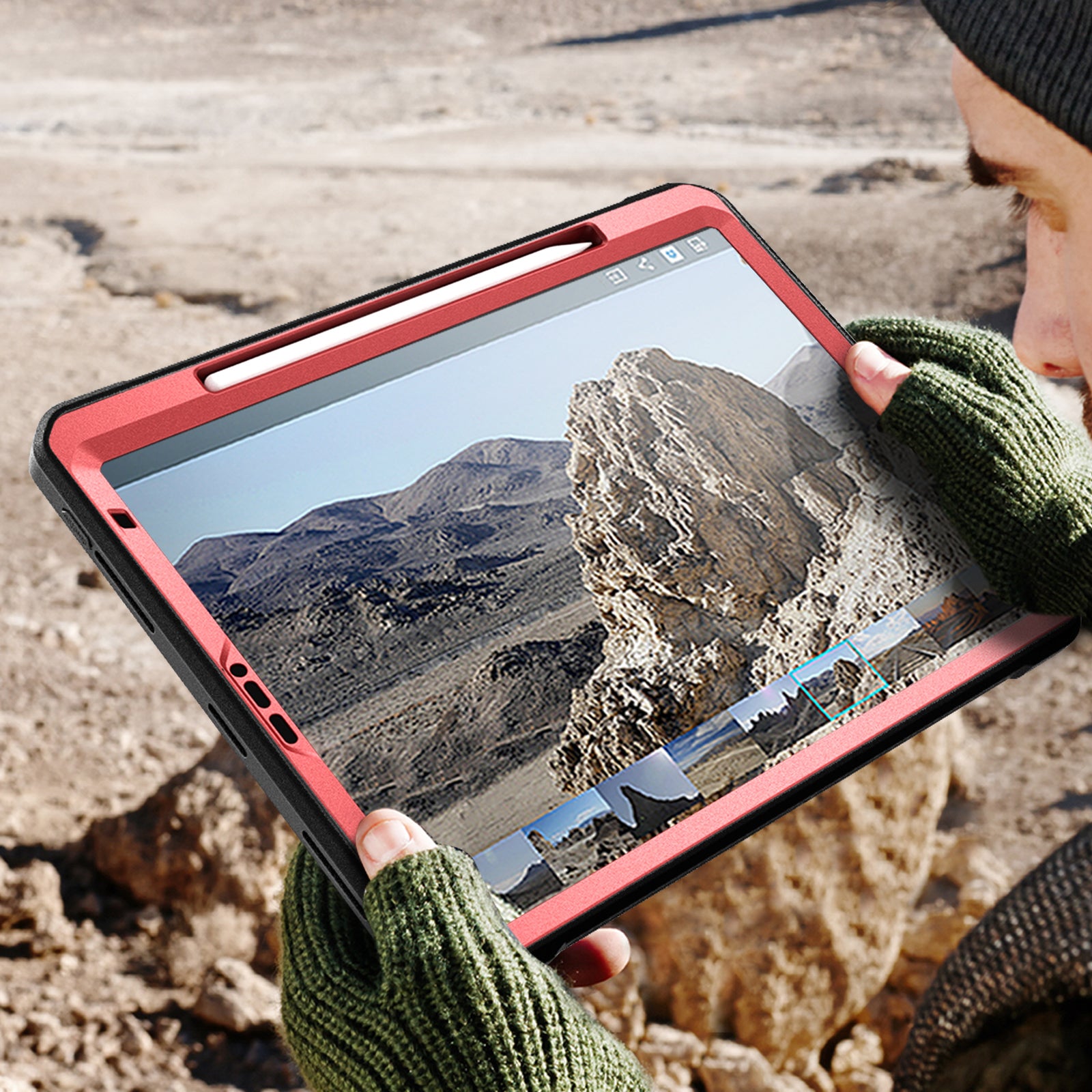 iPad Pro 11 Inch (2020) Unicorn Beetle Pro Rugged Protective Case - Metallic Red (Open Box) | Shockproof & Drop Protection | Perfect for Outdoor Adventures, Construction Sites & Daily Commutes