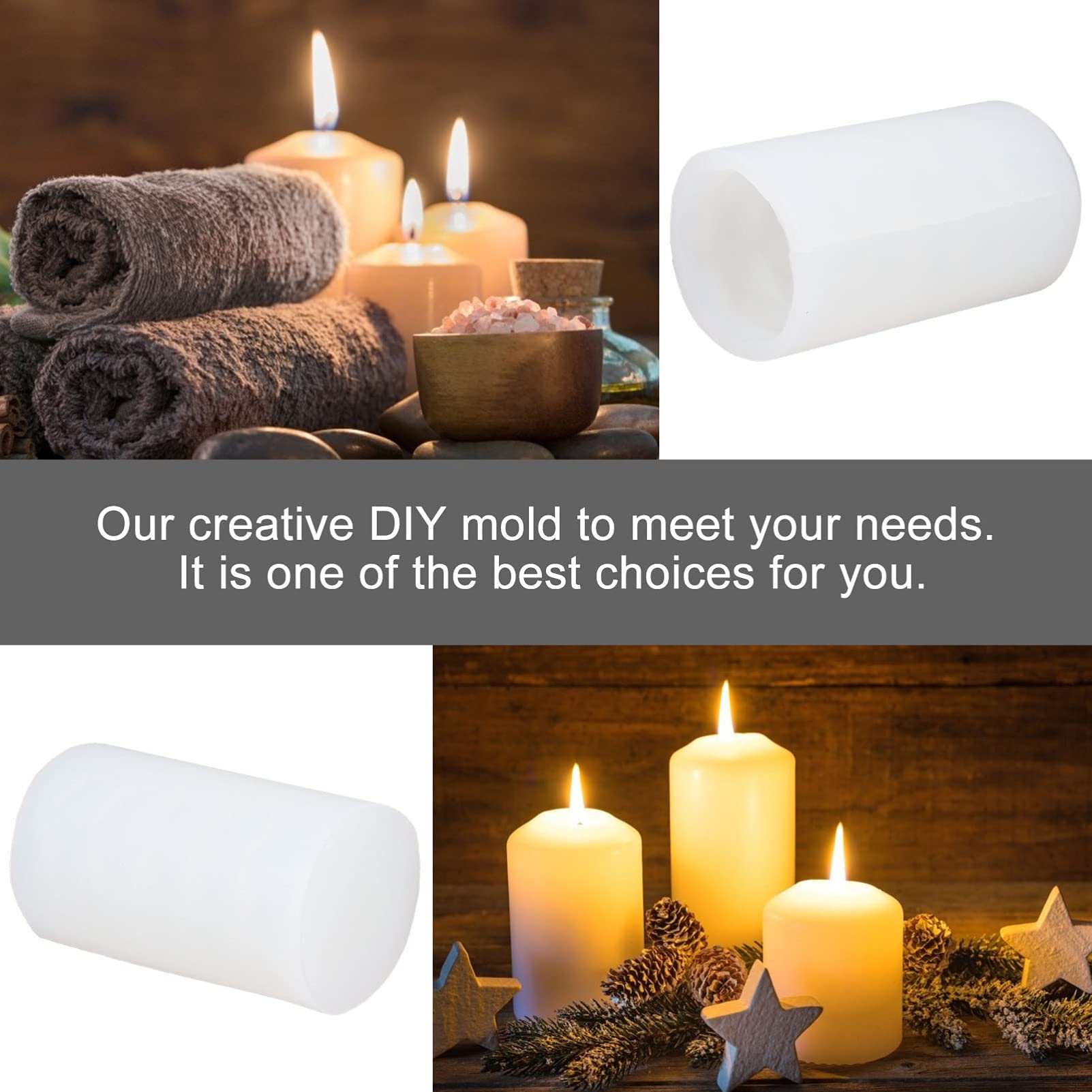 Geometric Silicone Cylinder Candle Molds for DIY Epoxy Resin Casting - Perfect for Making Candles, Soaps, Flower Specimens & Craft Projects - Ideal for Home Decor, Wedding Centerpieces & DIY Gift Making