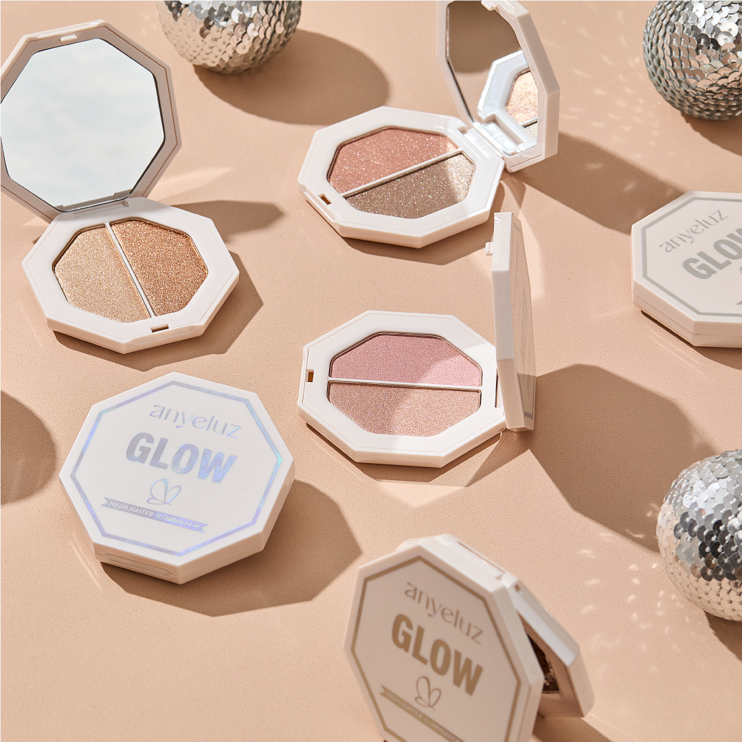 ILUMINADOR GLOW ANYELUZ - Brightening Face Highlighter for Makeup, Natural Glow Enhancer - Perfect for Contouring, Highlighting & Everyday Radiance