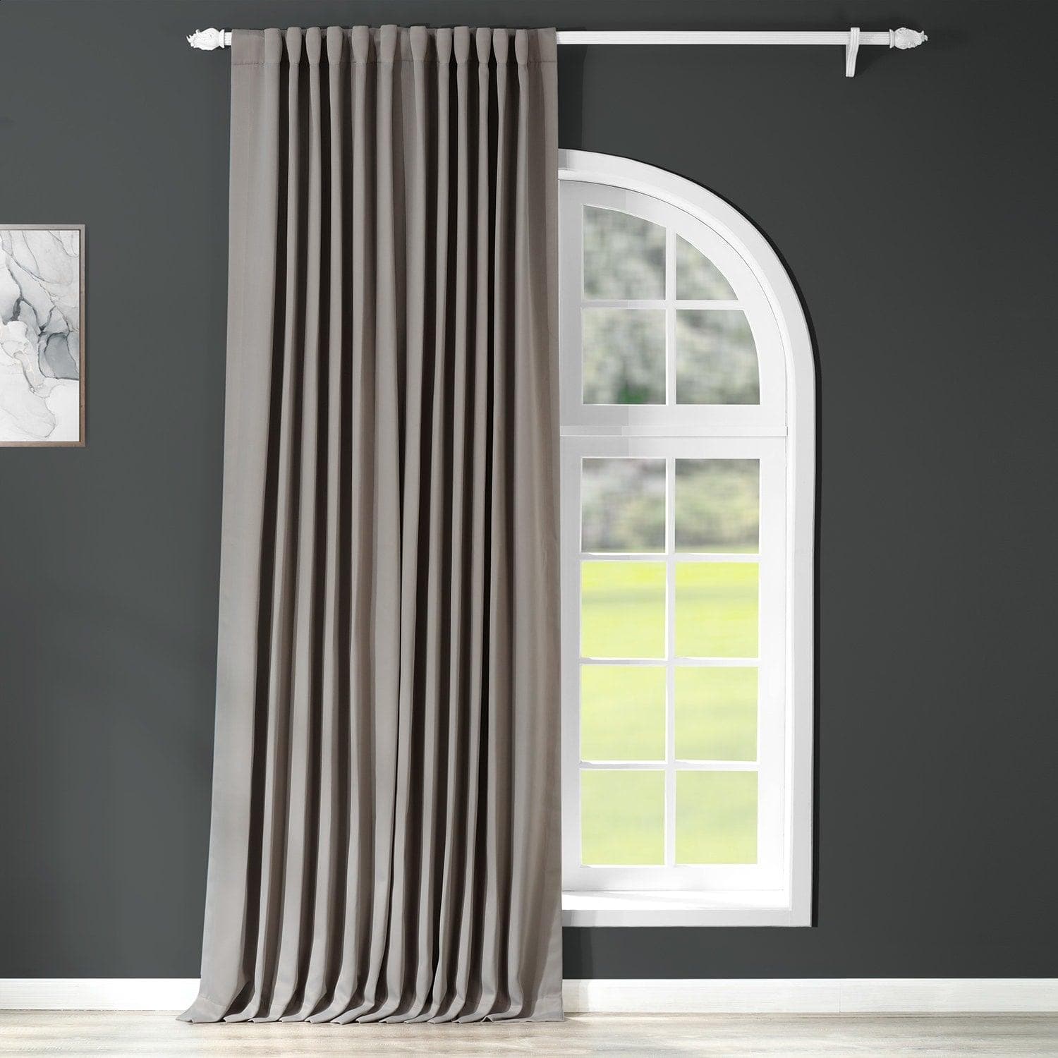 Neutral Grey Extra Wide Blackout Curtains for Bedroom & Living Room - Noise Reducing & Light Blocking Window Drapes for Better Sleep