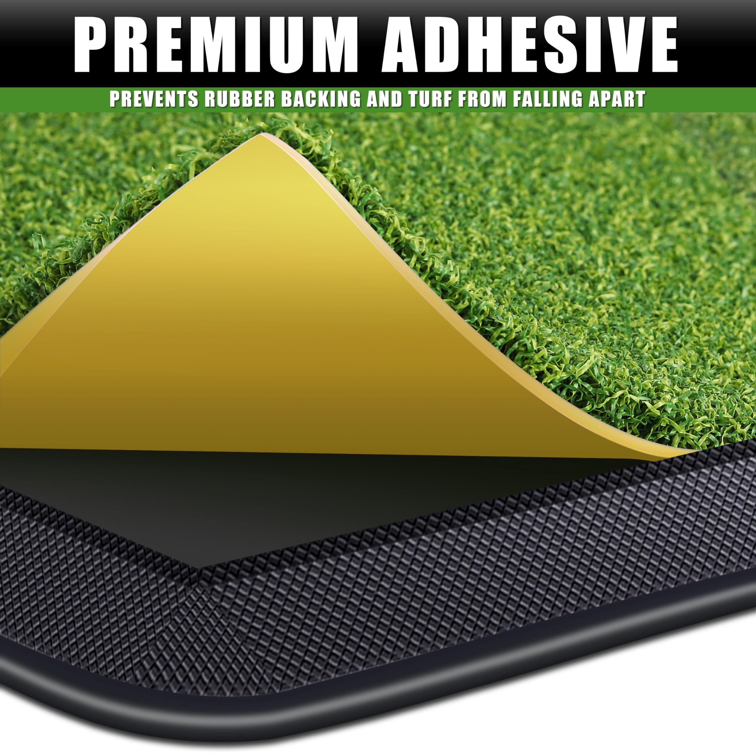 CHAMPKEY Dual-Turf Golf Hitting Mat with 9 Golf Tees & 1 Rubber Tee - Heavy Duty Rubber Backing for Indoor/Outdoor Practice | Perfect for Home, Backyard & Driving Range Training