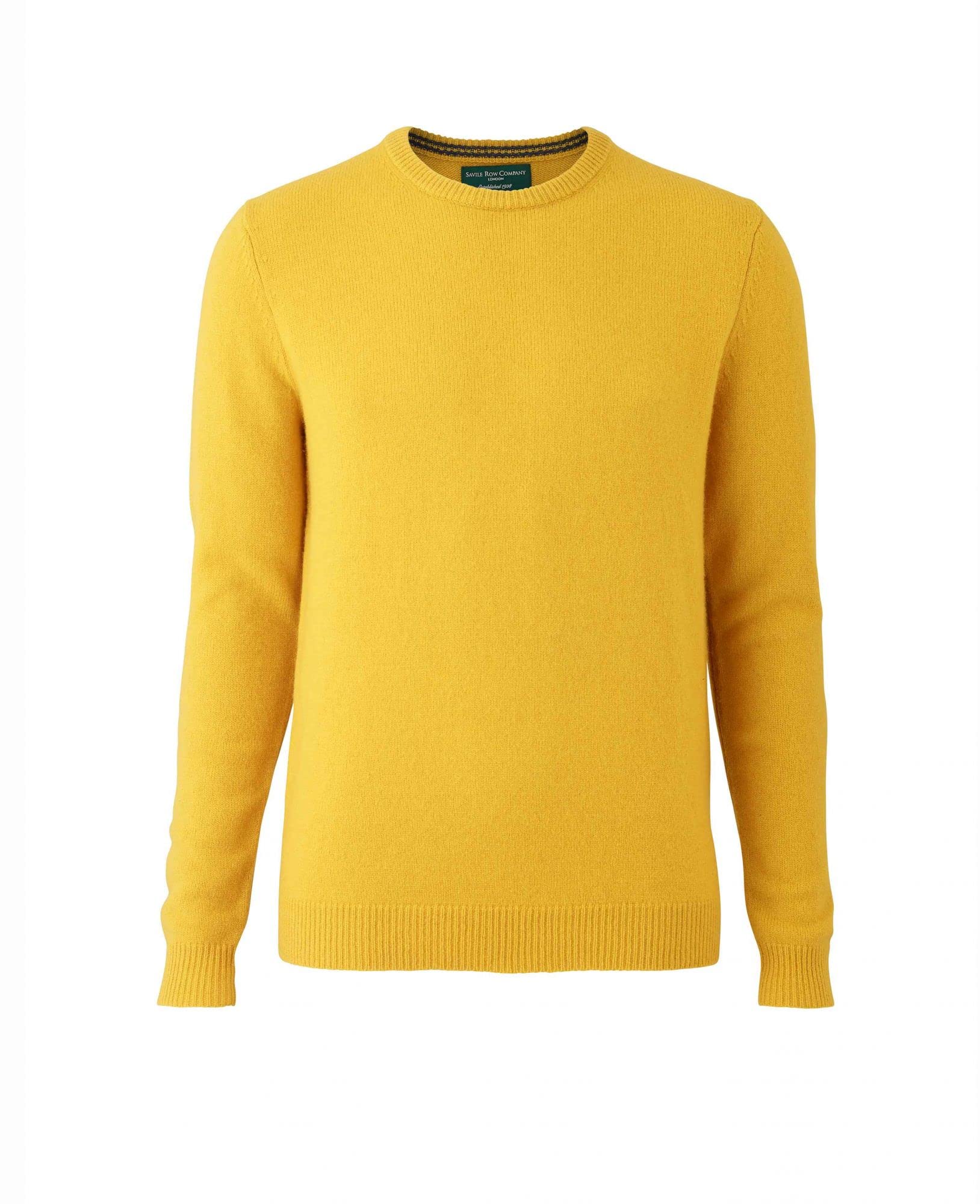 The Savile Row Company London Men's Luxury Lambswool Blend Crew Neck Knitted Jumper - Premium Winter Sweater for Business Casual & Smart Office Wear