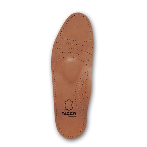 Tacco Full Length Leather Orthotic Insoles for Men & Women - Size 8 (Available in All Sizes) - Perfect for Work Boots, Dress Shoes & Everyday Comfort