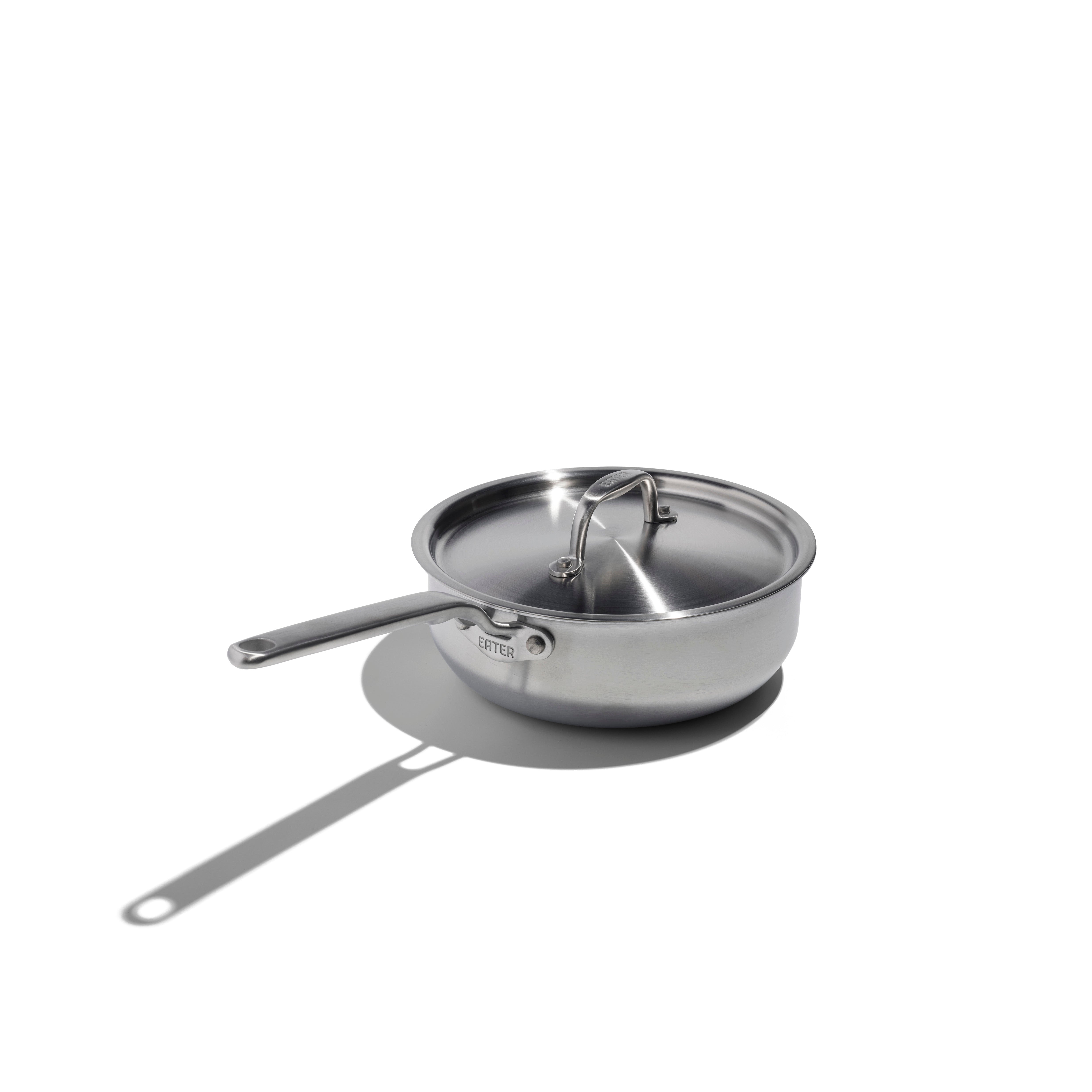 Heritage Steel 3 Quart Saucier with Lid - Premium Stainless Steel Sauce Pan for Cooking, Simmering & Sauteing - Perfect for Home Chefs & Professional Kitchens