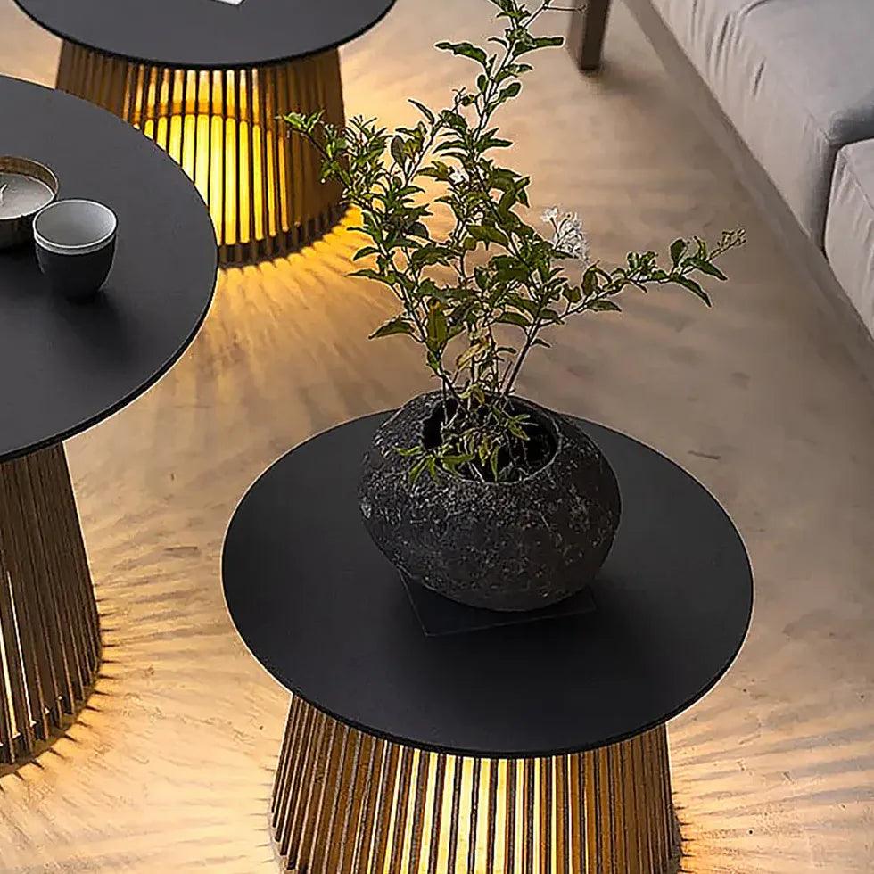 Modern Round Outdoor Floor Lamp - Waterproof Patio Lighting for Garden, Deck, Porch & Backyard - Durable Weatherproof Design for All Seasons