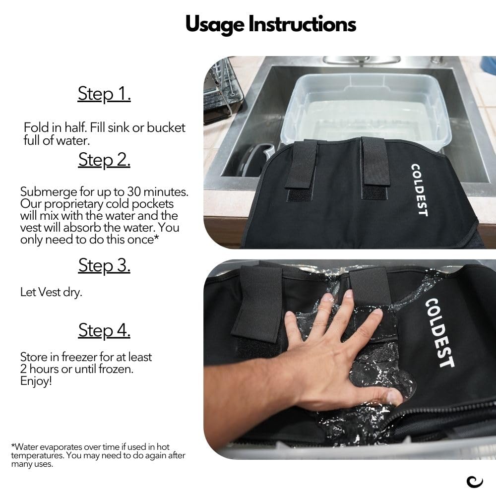 Ultimate Cooling Jacket for Men & Women - Reusable Ice Vest with Ice Packs for Hot Weather, Perfect for Cycling, Running, Outdoor Sports, and Summer Activities