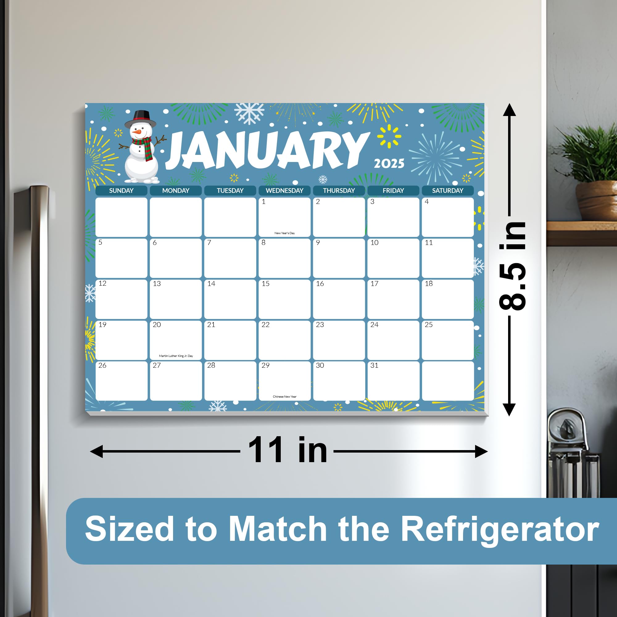 GNL 2025-2026 Magnetic Refrigerator Calendar - 18 Month Monthly Planner from Now to December 2026 with Strong Magnet - 8.5