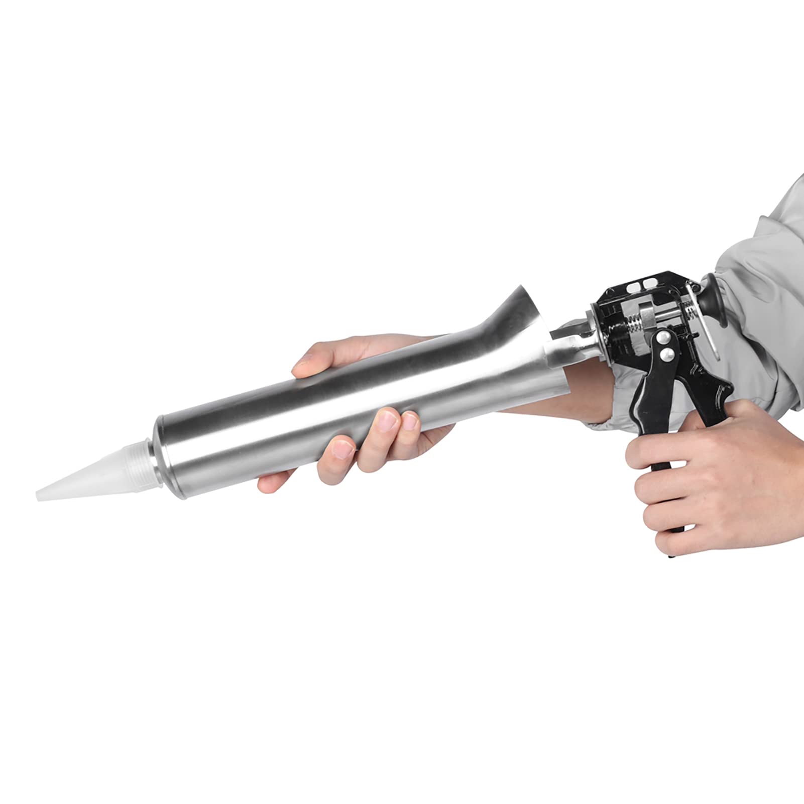 Stainless Steel Grouting Gun for Ceramic Tiles - Heavy Duty Caulking Tool for Mortar, Cement, Lime & Joint Sealer - Perfect for Home Renovation & DIY Tile Projects