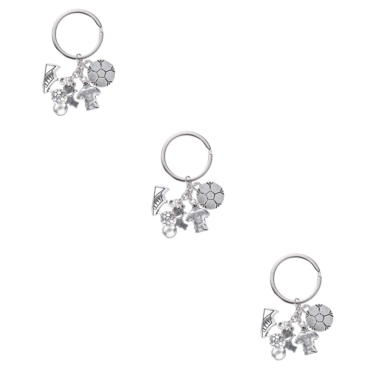 MILISTEN 3PCS Soccer Keychains for Boys - Sports Key Rings for Fans & Players