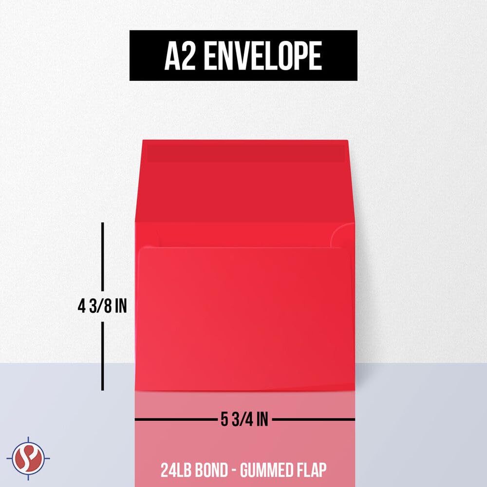 Premium Red A2 Envelopes 5 3/4