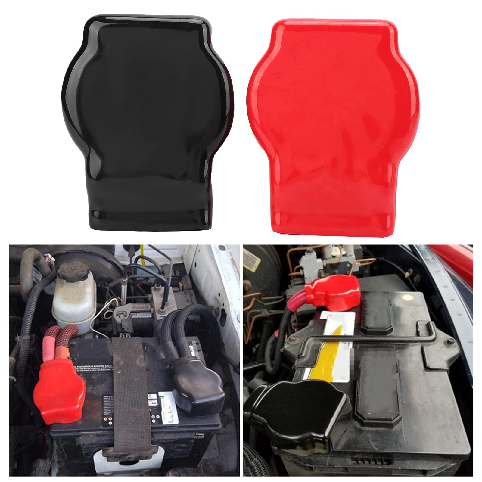 Keenso Universal Battery Terminal Covers - Insulating Protectors for Positive & Negative Top Post Terminals - Fits Car, Motorcycle, Truck Batteries | Prevent Short Circuits & Corrosion