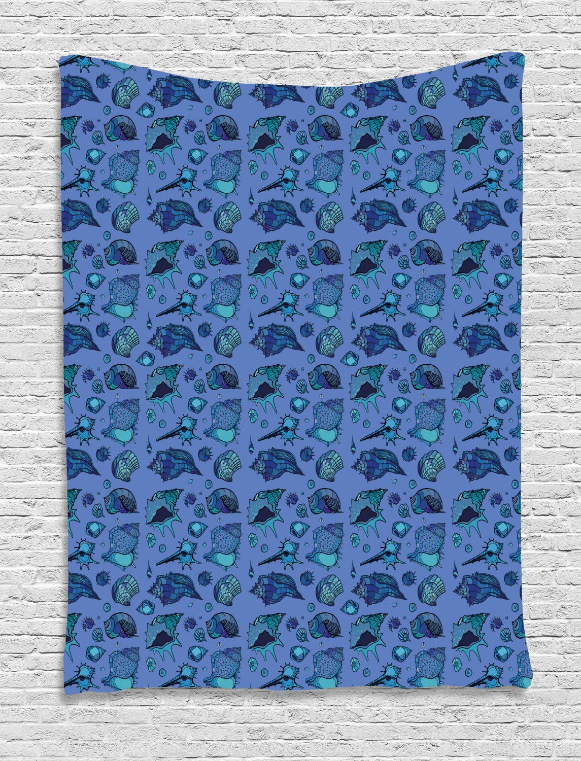 Ambesonne Nautical Tapestry - Seashells & Ocean Wave Wall Hanging Decor for Bedroom, Living Room, Dorm | 60