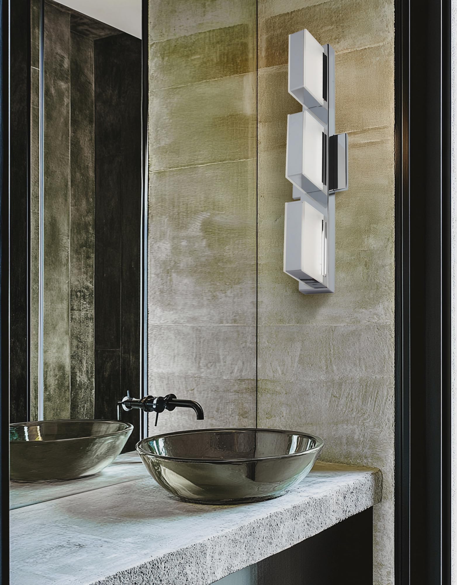 Dainolite Modern LED Vanity Light Fixture - 3W Close-to-Ceiling Bathroom Lighting, Black | Perfect for Contemporary Bathrooms, Powder Rooms & Dressing Areas