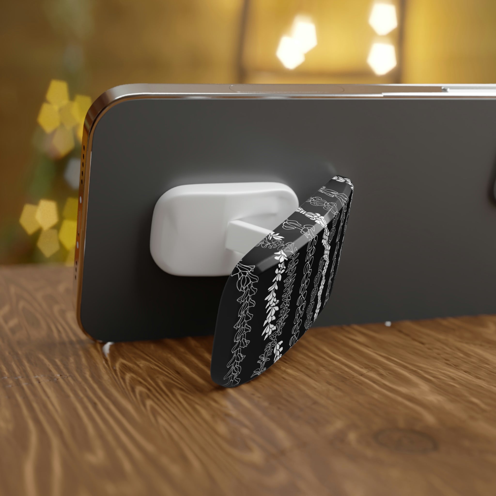 Forever Lei 'Ele'ele Phone Grip with Click-On Function - Secure & Stylish Phone Holder for One-Handed Use, Perfect for Commuting, Shopping, and Outdoor Activities