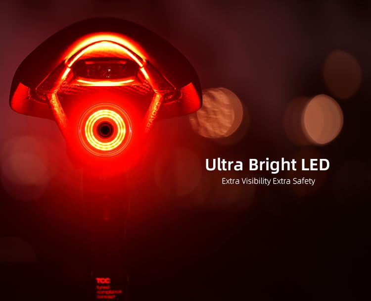 Xlite SE Smart Bike Light with Auto Brake-Sensing Taillight - Ultra-Bright USB-C Rechargeable Cycling Light, IPX6 Waterproof & 3 Lighting Modes for Road Safety - Perfect for Night Riding, Commuting & Urban Cycling