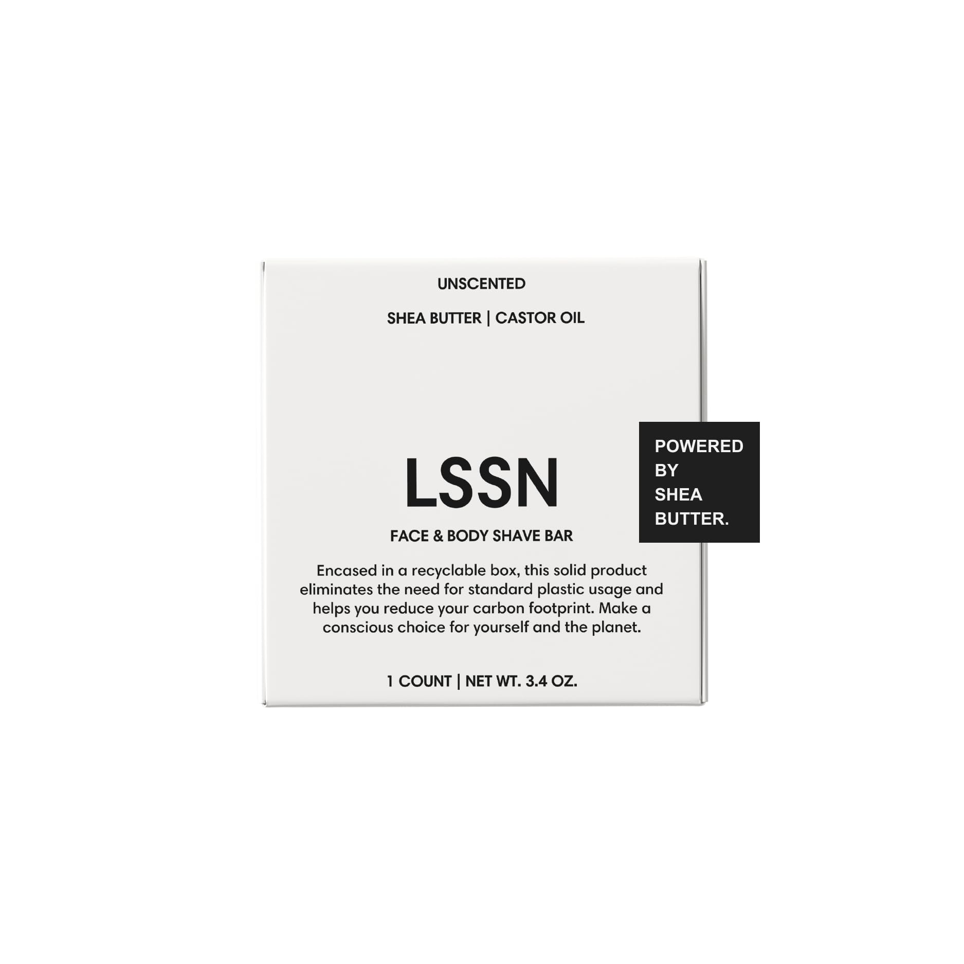 Natural Vegan Shave Bar for Face & Body - Shea Butter & Castor Oil Infused, Fragrance-Free & Plastic-Free | 3.4oz Cruelty-Free Shaving Soap | Perfect for Sensitive Skin & Eco-Friendly Shaving Routine