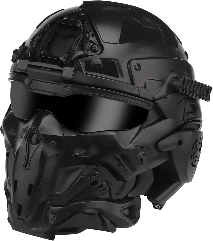 Tactical Airsoft Helmet with Built-in Headset & Anti-Fog Fan - Adjustable Sliding Goggles for Airsoft, Paintball, Military Simulation & Outdoor Sports