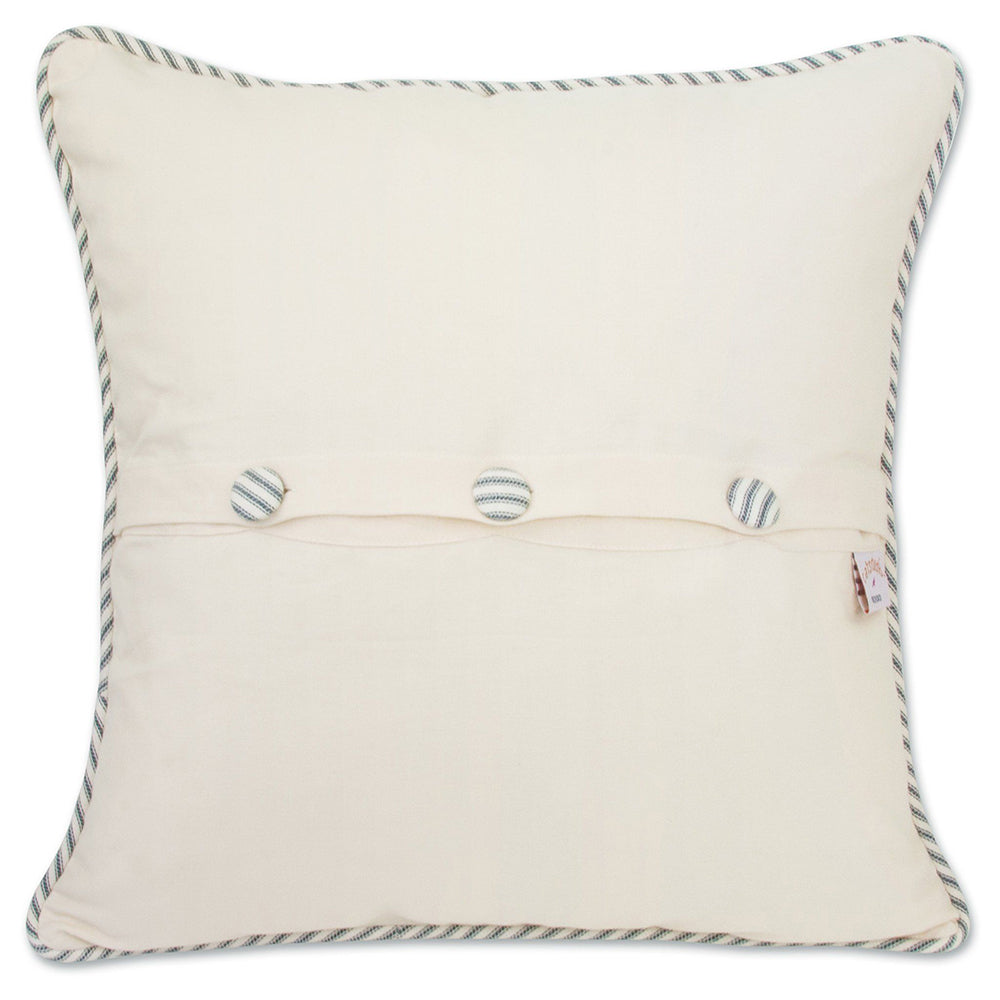 Hand Embroidered Cape Cod Pillow Cover - Coastal Home Decor for Living Room, Bedroom & Porch