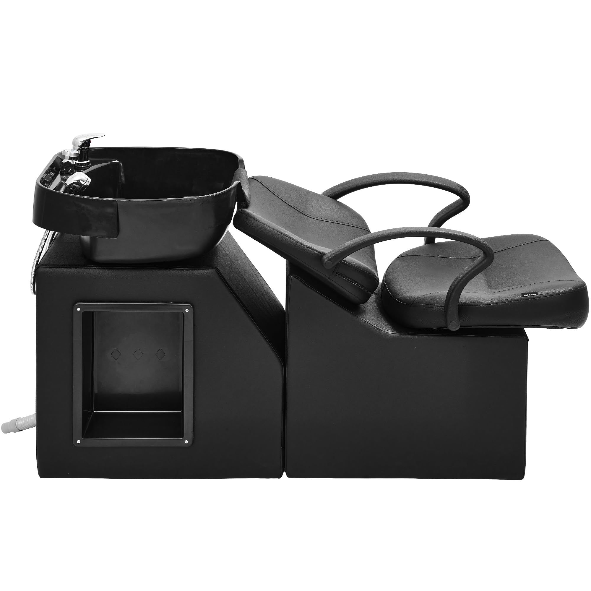 ABS Plastic Shampoo Bowl Chair - Professional Barber Backwash Chair with Adjustable Headrest for Hair Salon, Spa & Beauty Parlor - Perfect for Hair Washing, Coloring & Styling Services