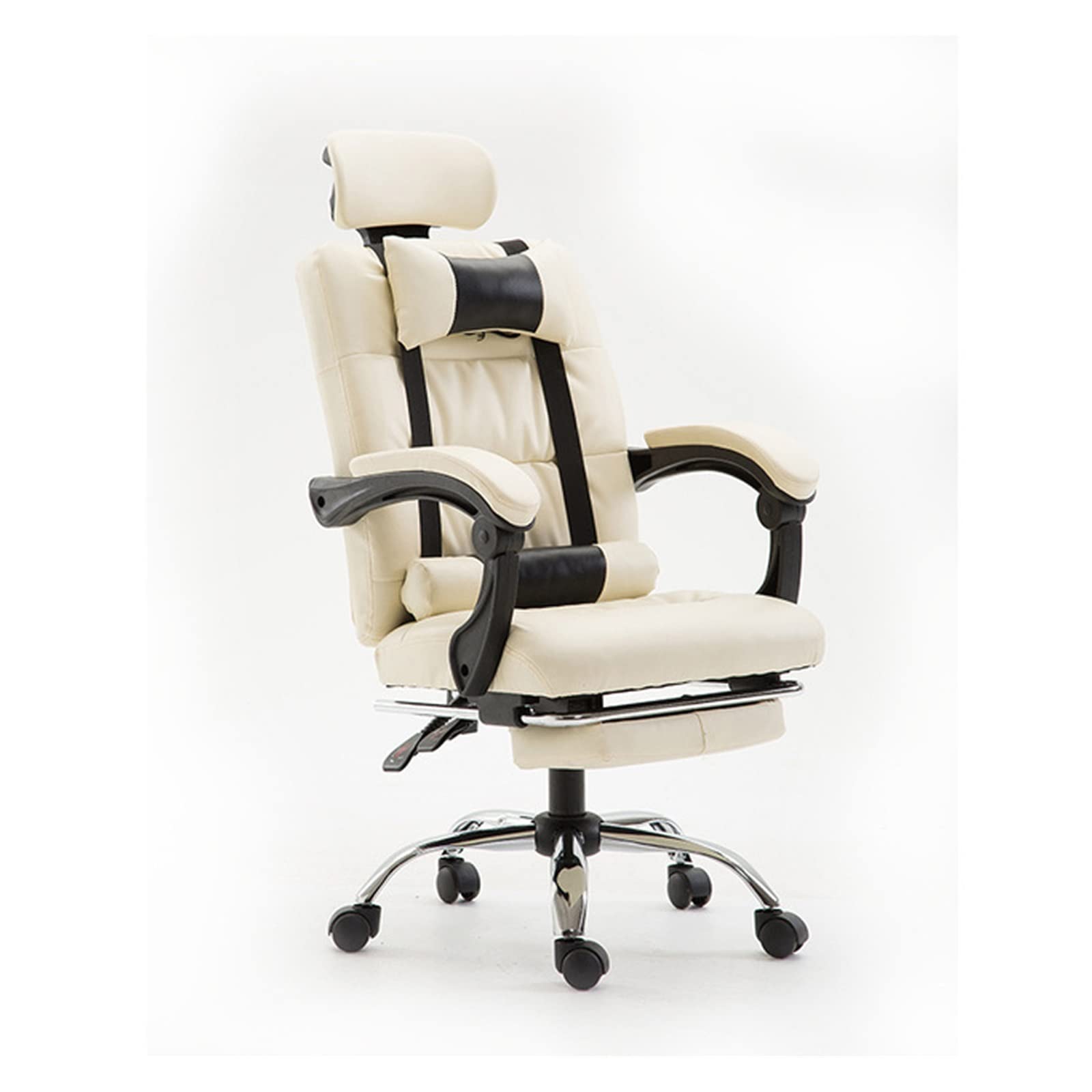 LMMDDP Ergonomic Home Office Recliner Chair with Footrest - 360° Swivel Executive Lounge Chair for Work & Relaxation (Black) - Perfect for Home Office, Gaming, Reading & Nap Time