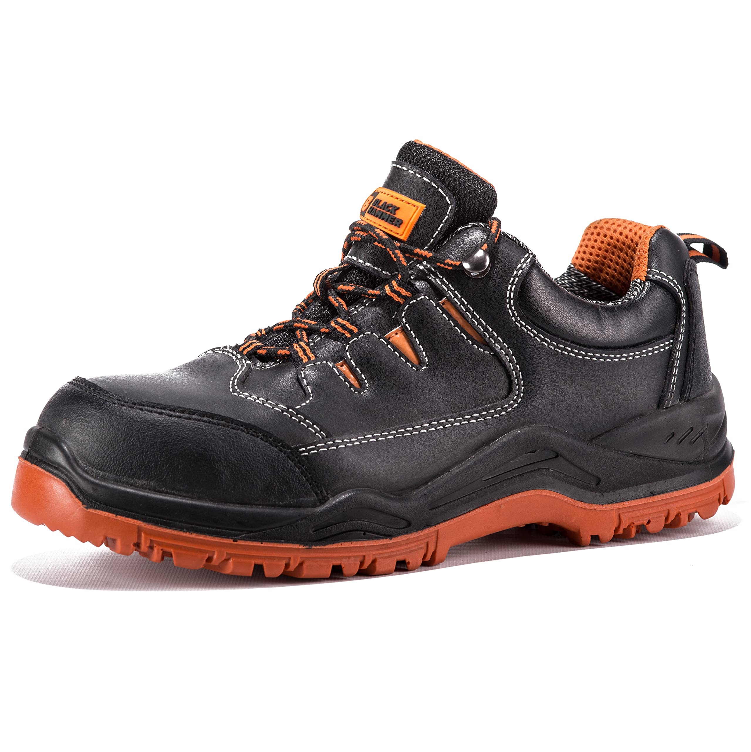 Men's Black Hammer Composite Toe Waterproof Work Sneakers - Lightweight Hiking Safety Shoes S3 SRC Certified (Model 9007) - Ideal for Construction, Warehouse & Outdoor Activities