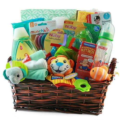 Luxury Baby Gift Basket Set - Newborn Baby Shower Present for Boys & Girls - Perfect for Birthdays, Christenings, and Special Celebrations