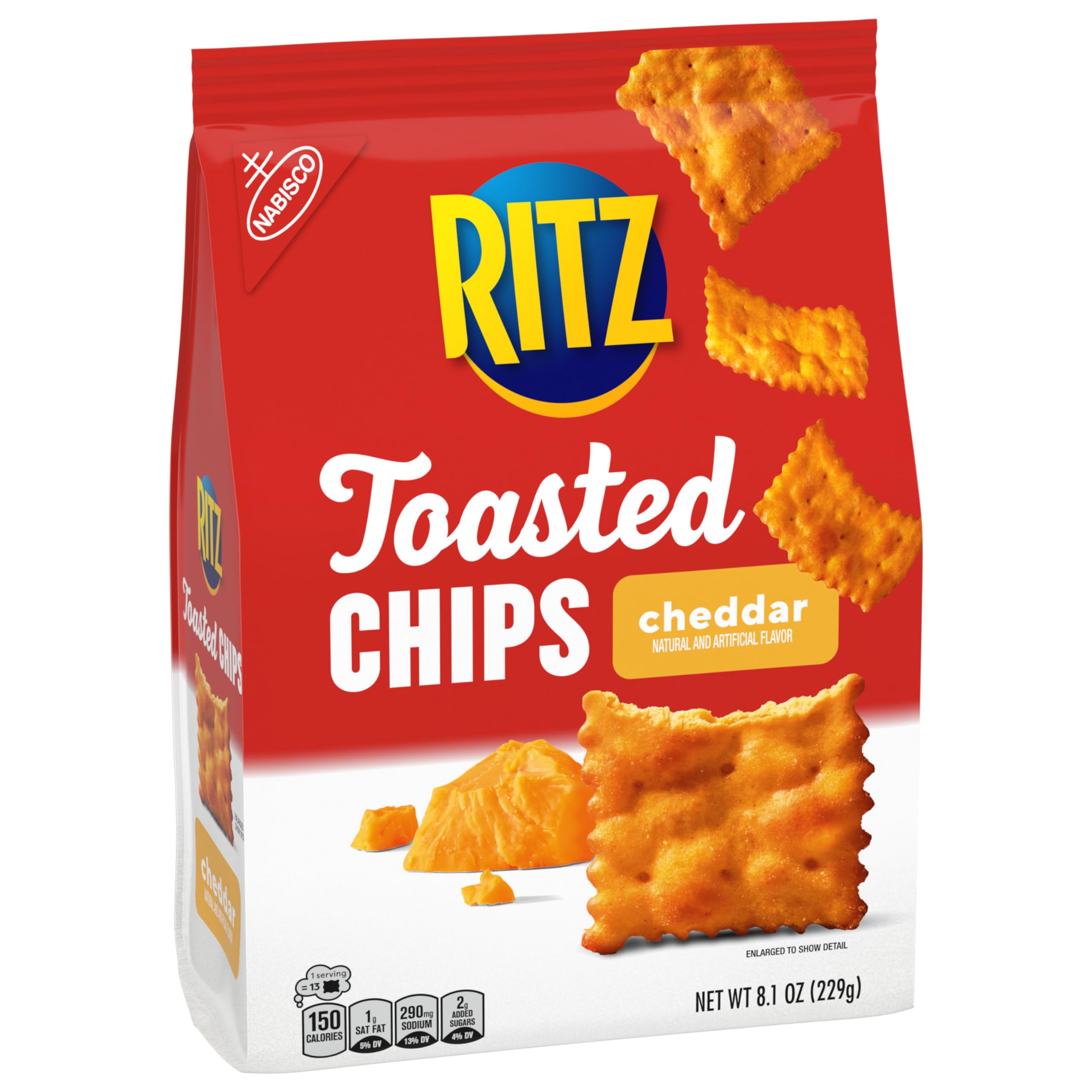 RITZ Toasted Chips Variety Pack - Cheddar, Sour Cream & Onion, Original Flavored Crackers | Bulk Party Snacks for Office, School & Family Gatherings (4 Bags)