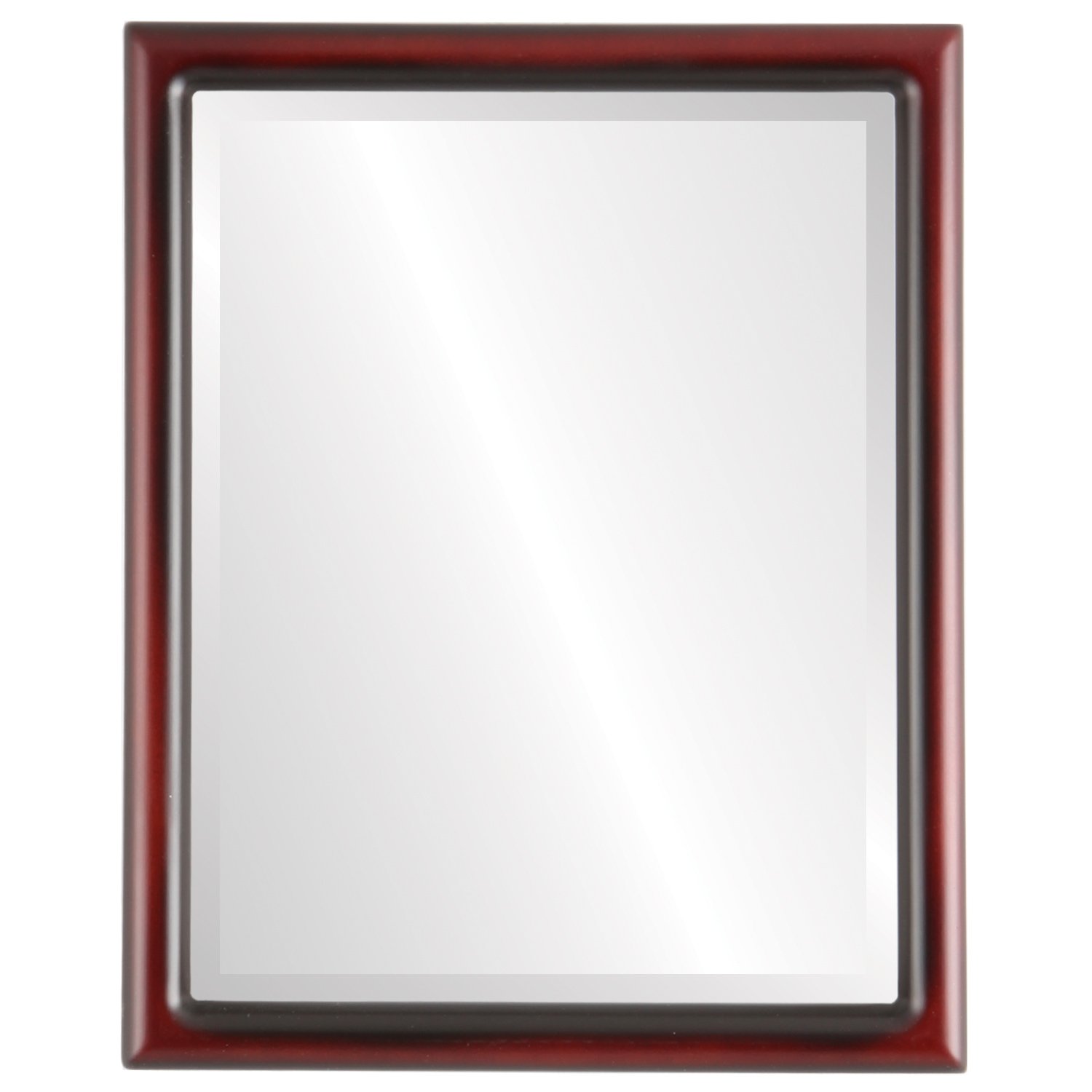 Ovalcrest Rectangle Wooden Beveled Wall Mirror - 18x22 Inches Rosewood Frame - Elegant Home Decor for Bathroom, Vanity, Bedroom, Living Room & Hallway - Perfect for Adding Style & Space to Any Room
