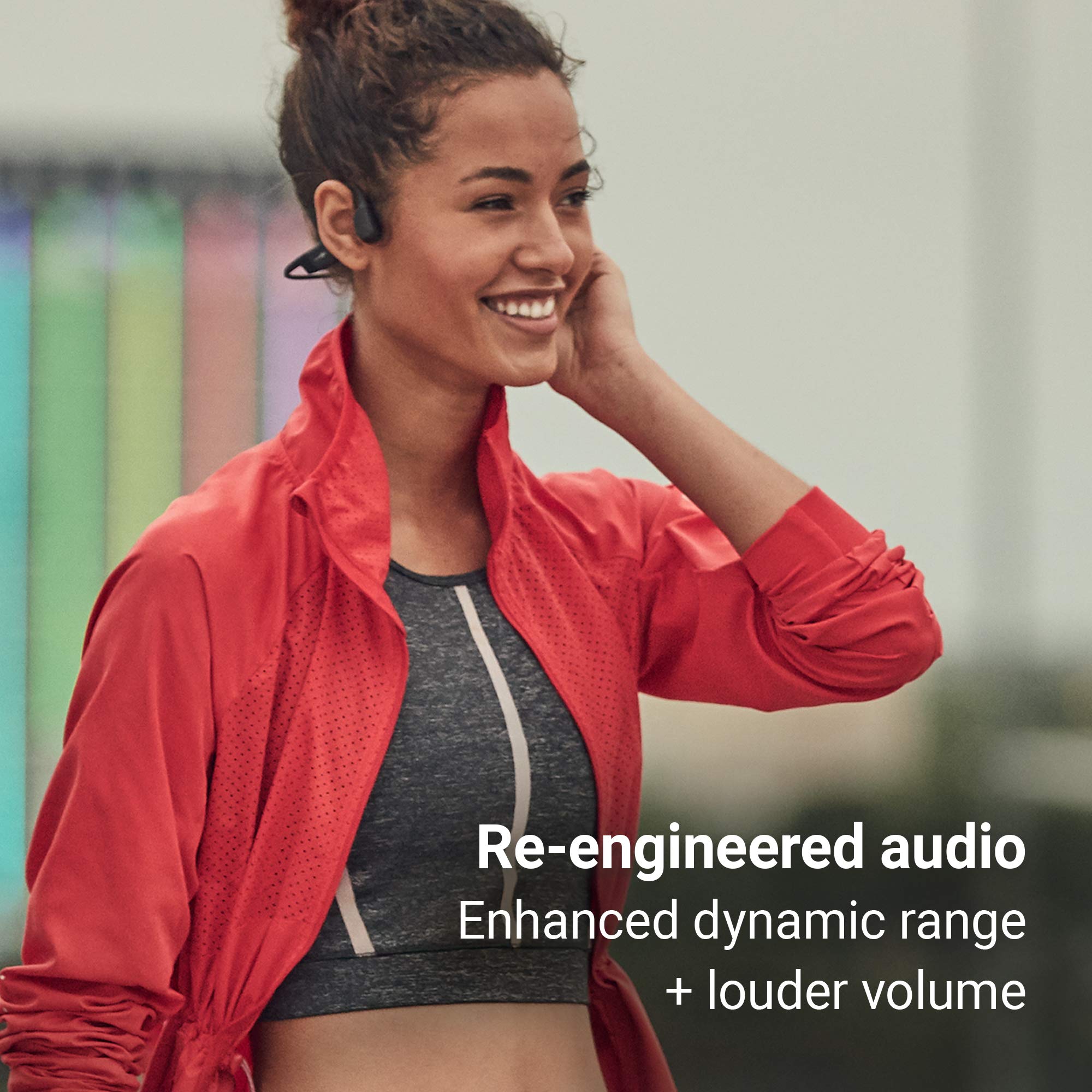 Shokz OpenRun (Formerly Aftershokz Aeropex) - Open-Ear Bluetooth Bone Conduction Headphones for Running & Workouts - Sweatproof Wireless Sport Earphones with Built-in Mic - Perfect for Gym, Cycling & Outdoor Activities