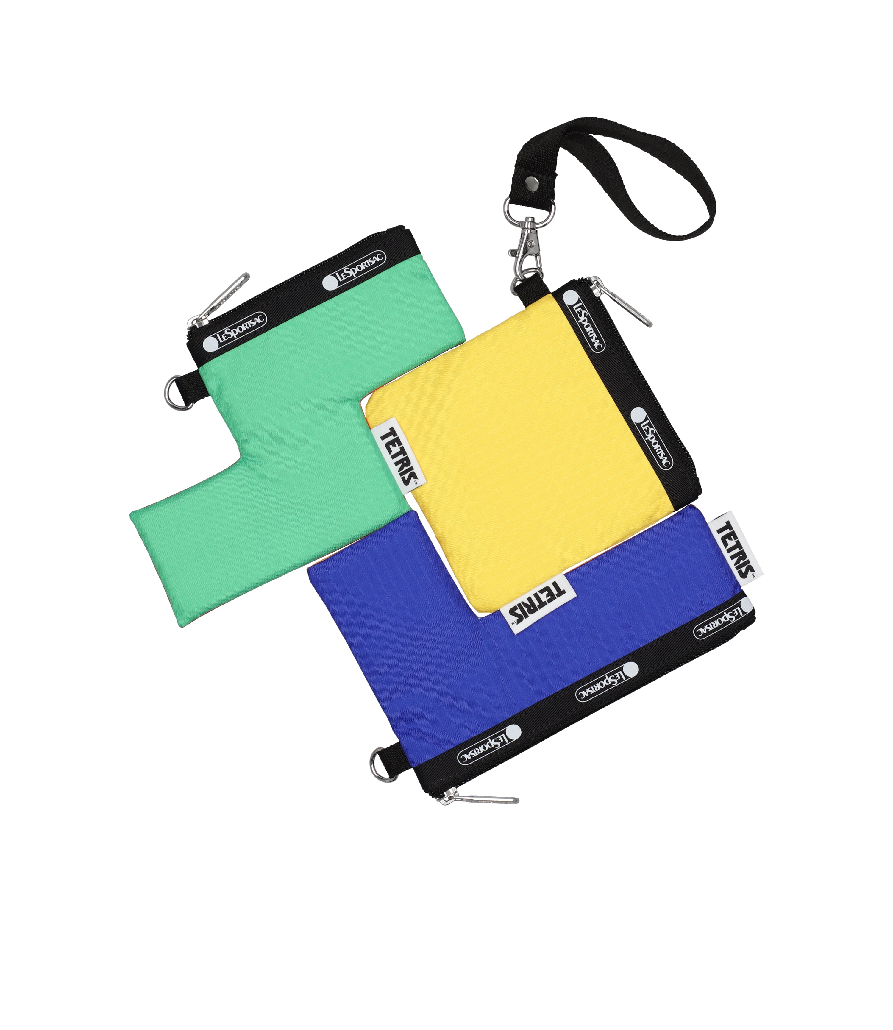 Tetris™ Zip Pouch Set - 3-Piece Waterproof Travel Organizer for Cosmetics, Stationery & Small Accessories | Perfect for Gamers, Office & School Supplies Organization