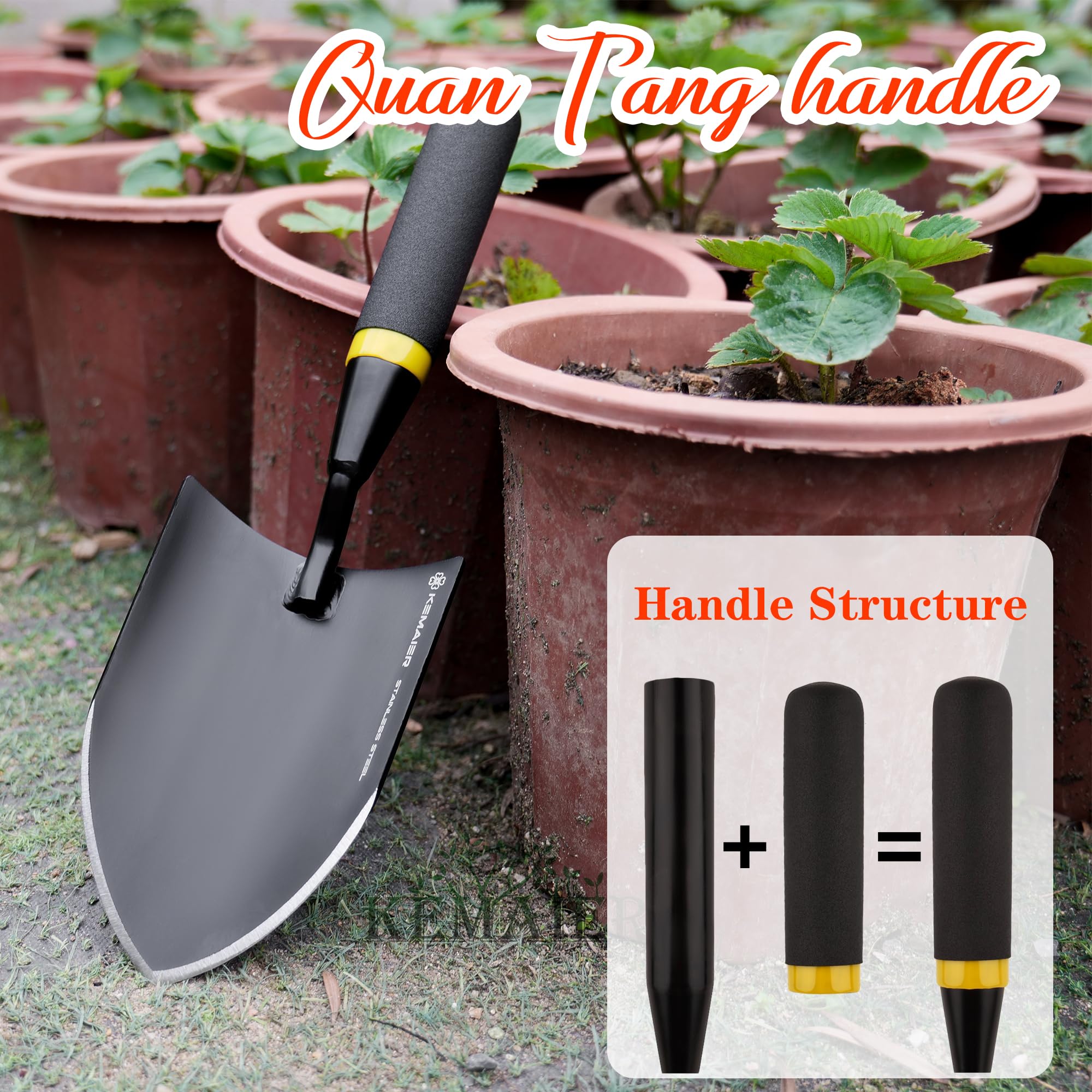Premium Heavy Duty Stainless Steel Garden Trowel & Shovel Set - Rustproof Digging & Weeding Tools for Gardening, Planting, Landscaping - Perfect for Flower Beds, Vegetable Patches & Outdoor Projects
