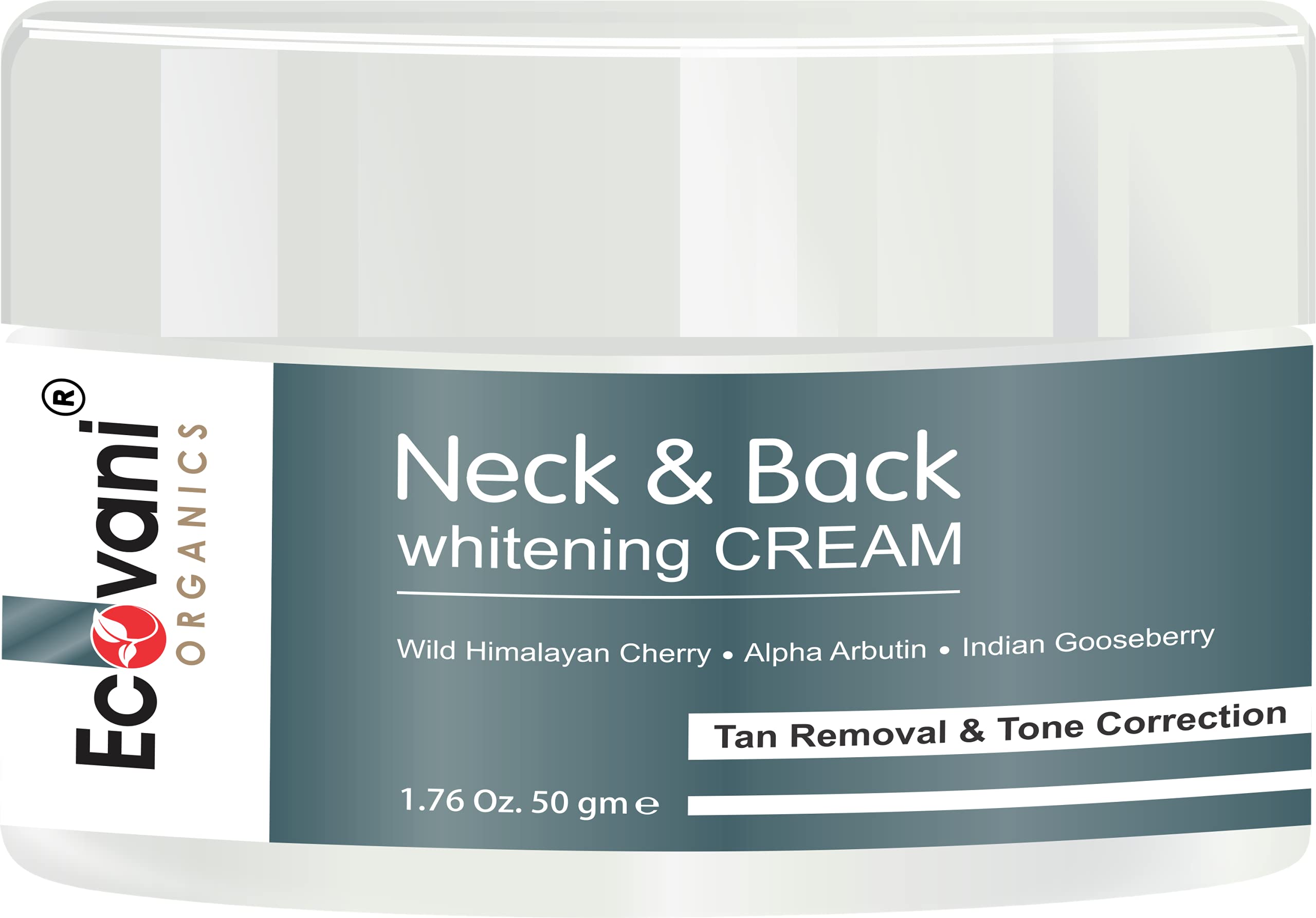 ECOVANI Neck & Back Whitening Cream for Dark Spots - Organic Skin Brightening & Tone Correcting Formula with Tan Removal - 50g (Pack of 1) - Perfect for Uneven Skin Tone on Neck, Back & Body Areas
