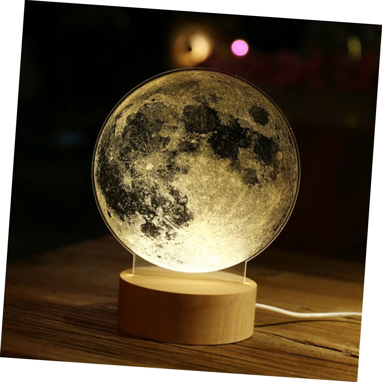 Veemoon Moon Night Light - LED Touch Desk Lamp with USB Cable, Energy Efficient & Eye-Caring for Bedroom, Living Room, Nursery - Perfect for Reading, Relaxation & Nighttime Ambiance