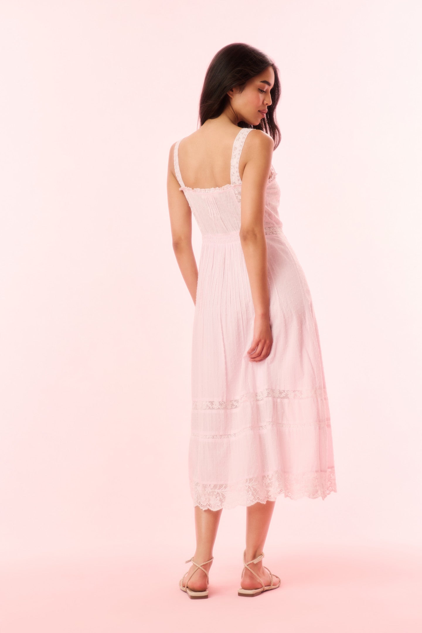 Judalon Cotton Midi Dress in Ballerina Pink | Flowy Summer Dress for Women | Perfect for Beach Vacations, Brunch Dates & Casual Outings