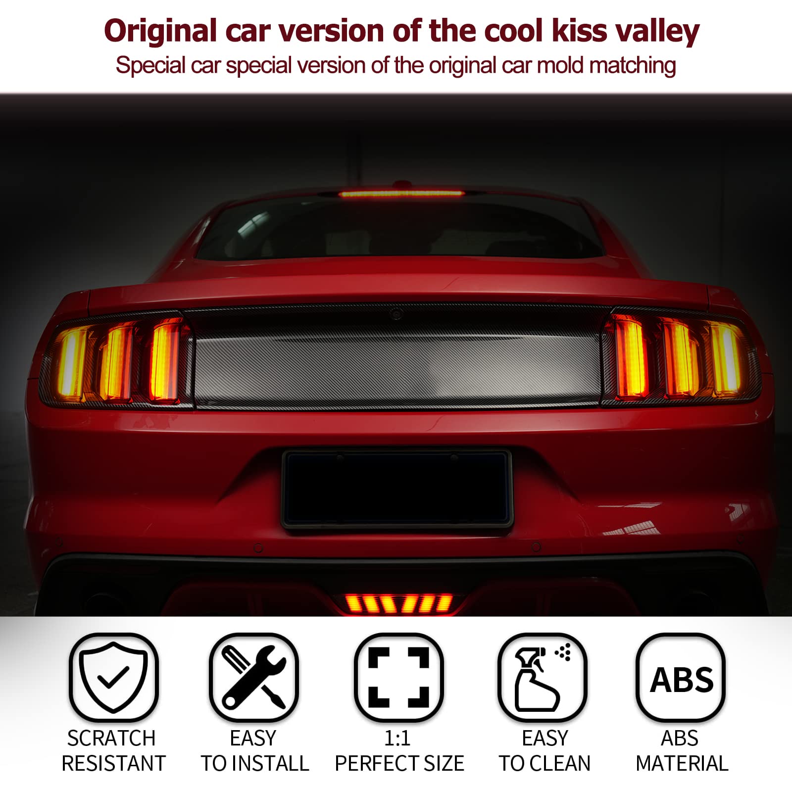 Smoke Black Tail Light Cover for Ford Mustang 2015-2017 - Durable Exterior Accessory, Lens Guard Trim Frame Bezels - Perfect for Car Customization & Night Driving Safety