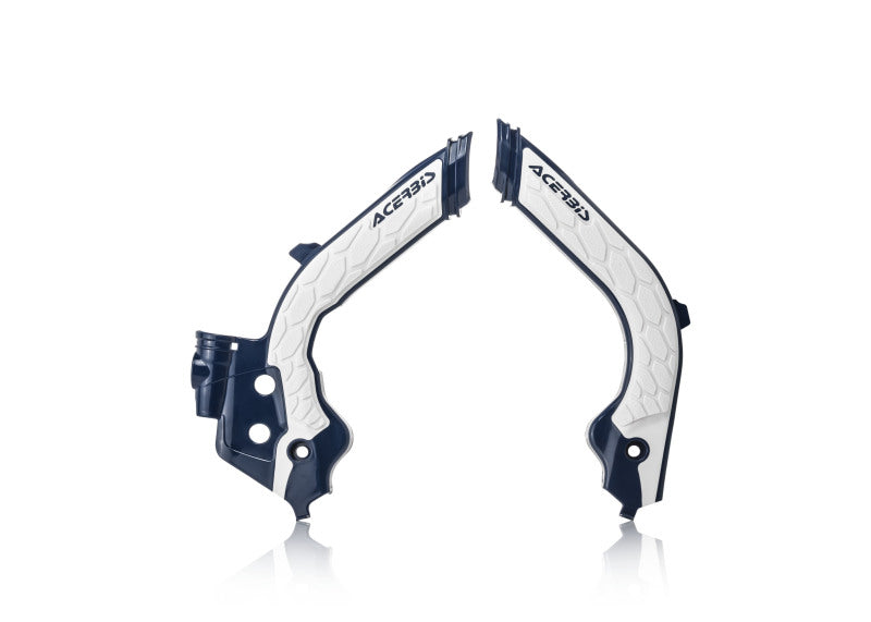 Acerbis X Grip Frame Guards for KTM 125 250 350 450 501 TC FC FX FE S TE TX (2019-2023) & GasGas MC Models (2021-2023) - Blue/White - Dirt Bike Motocross Protection Accessories